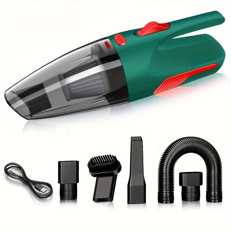 Aspirateur à Main Sans Fil Rose – Compact, Léger et Puissant avec 6 Accessoires – Idéal pour Voiture, Maison et Recoins