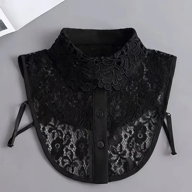 Faux col femme dentelle blanche – Col amovible élégant pour chemisier, pull ou robe