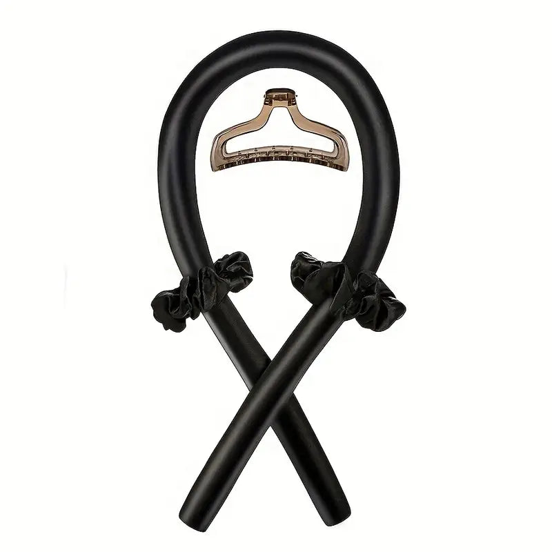 Kit Boucles Sans Chaleur en Satin – Bande Flexible avec Chouchous et Pince pour Coiffure Douce et Naturelle