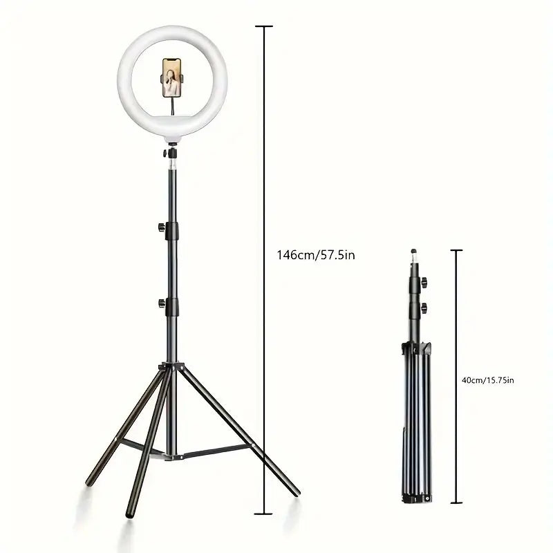 Anneau Lumineux LED avec Trépied Réglable – Ring Light pour Smartphone, Maquillage, Live et Vidéos
