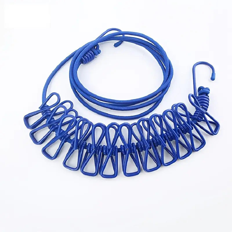 Corde à Linge de Voyage avec Pinces Intégrées – Étendoir Extensible Portable pour Intérieur et Extérieur