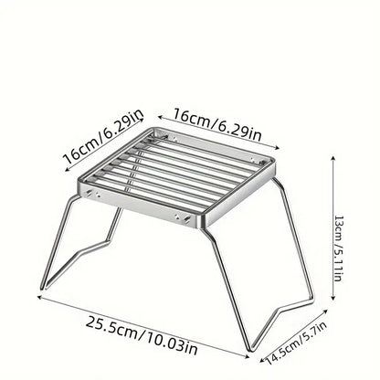 Grille de cuisson pliable en acier inoxydable – Accessoire compact pour barbecue, camping et cuisine d’extérieur