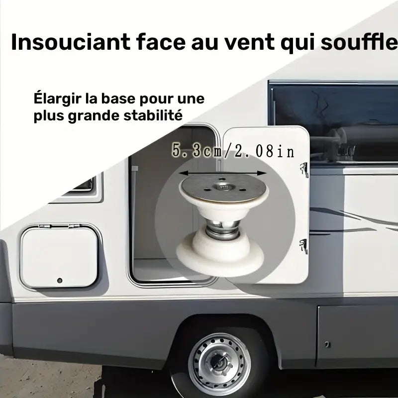 Butée de Porte Camping-Car Renforcée – Accessoire Antivent avec Base Large 5,3 cm pour Plus de Stabilité