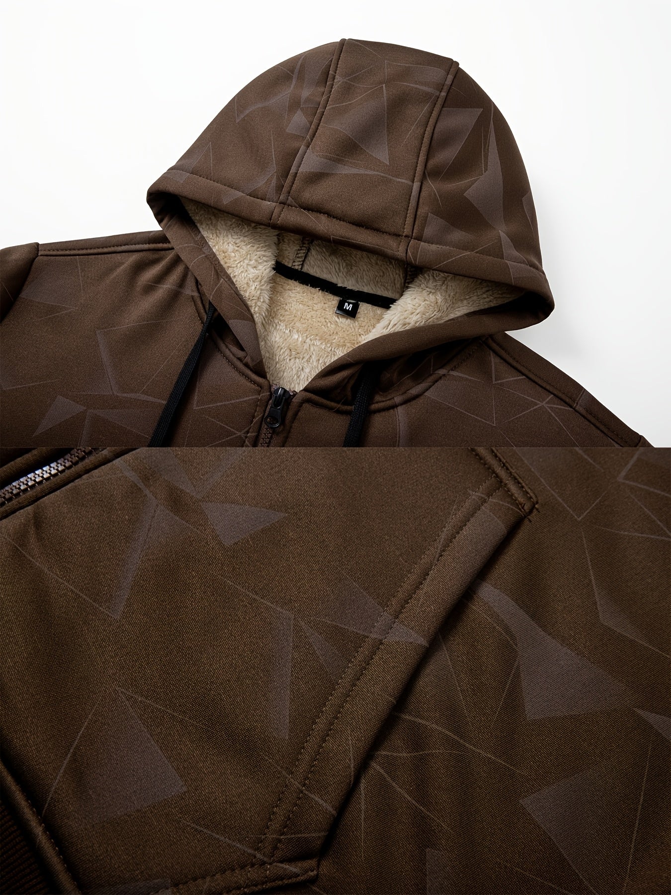 Manteau Épaissi en Polaire à Capuche pour Homme