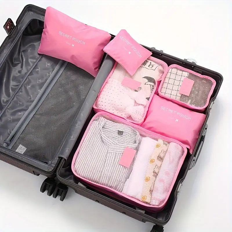 Set de pochettes de voyage 6 pièces Organisateurs valise imperméables pour vêtements et cosmétiques
