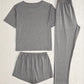 Pyjama Femme 3 Pièces Noir – T-Shirt, Short & Pantalon Long, Ensemble Polyvalent et Confortable pour la Nuit