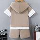 Ensemble chemise garçon à capuche beige