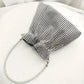 Pochette de soirée femme argentée – Sac chic à strass et bandoulière chaîne