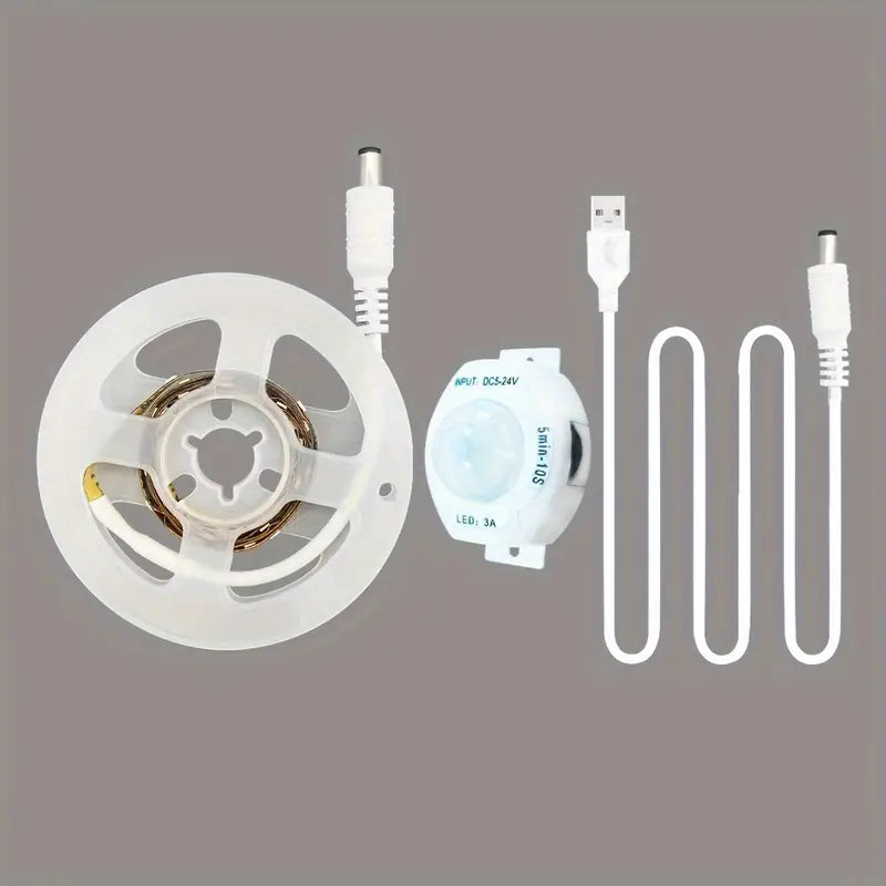 Ruban LED avec Détecteur de Mouvement – Éclairage Automatique USB 5V pour Placard, Escalier ou Couloir