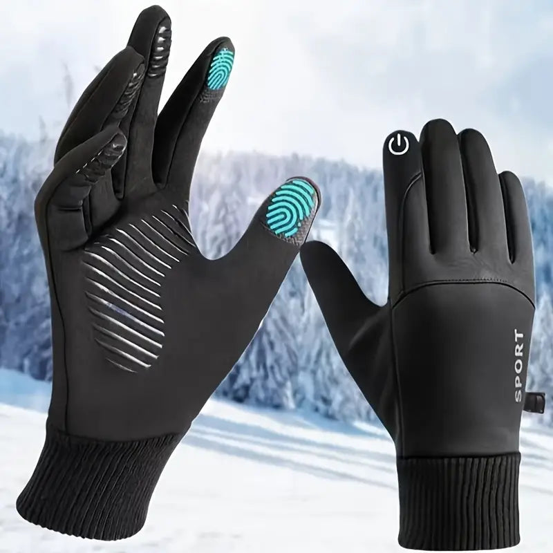 Gants tactiles homme hiver – Gants de sport coupe-vent et imperméables pour vélo, moto et ski