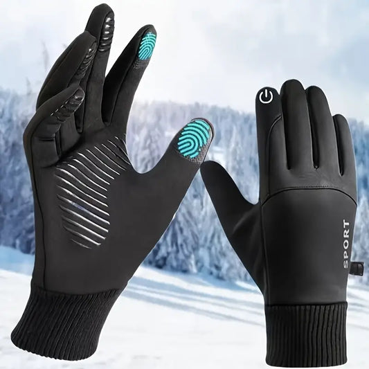 Gants tactiles homme hiver – Gants de sport coupe-vent et imperméables pour vélo, moto et ski