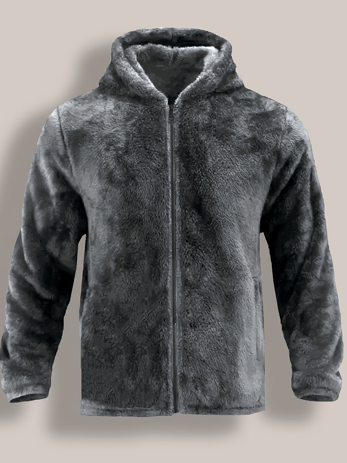 Prêt pour l'Hiver Veste à Capuche Gris Clair pour Hommes de Grande