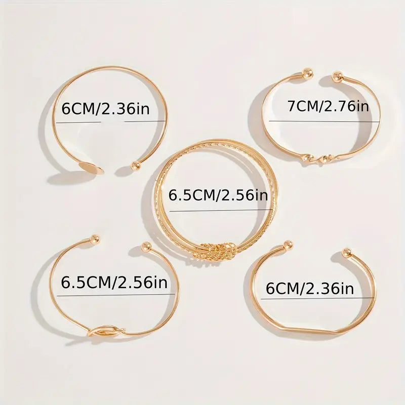 Lot de bracelets manchettes femme dorés – Bijoux élégants minimalistes tendance