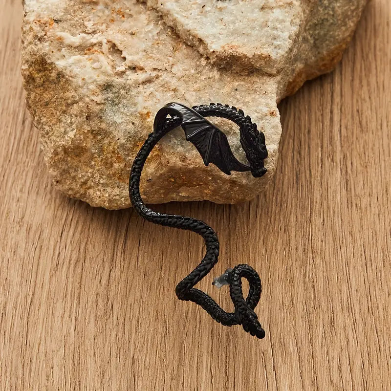 Boucle d’oreille dragon fantasy – Accessoire cosplay médiéval gothique pour déguisement