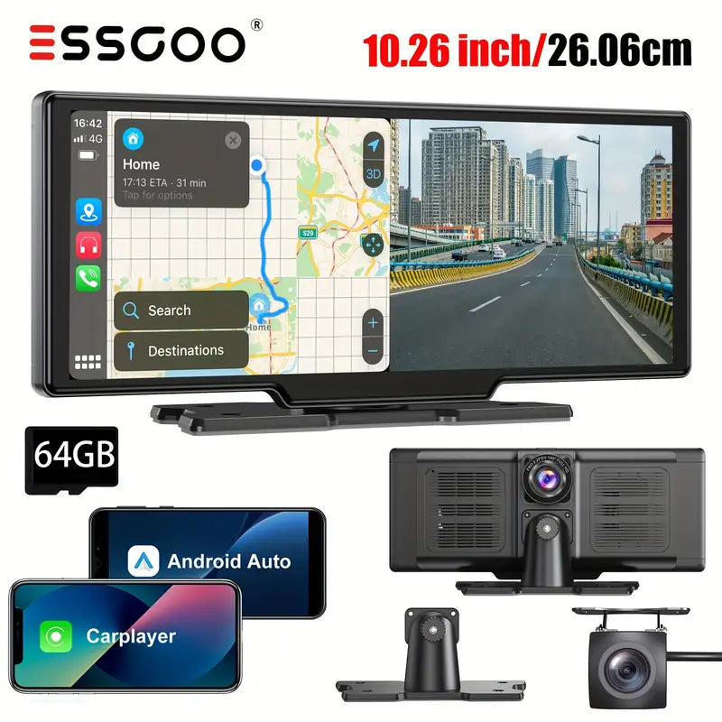 Autoradio Écran Tactile HD Universel – GPS, Bluetooth, CarPlay & Android Auto pour Voiture, Camion, Bus, Caravane et Camping-Car