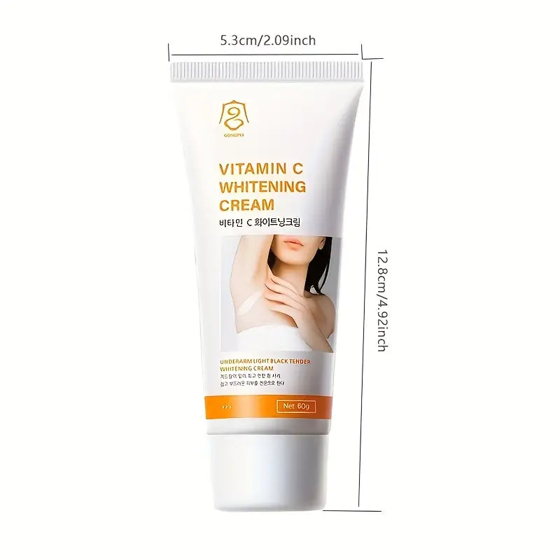 Crème Éclaircissante Aisselles à la Vitamine C – Soin Anti-Taches pour Peaux Foncées, Zones Intimes & Sensibles – 60g