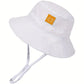 Chapeau de Soleil Anti-UV avec Ficelle de Maintien, coloris Blanc