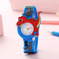 Montre Enfant Dinosaure Rouge – Bracelet Silicone Vert, Cadran Chiffres Colorés