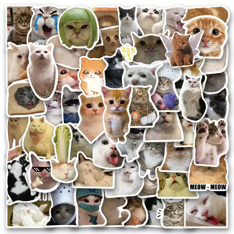 Autocollants Chats Drôles – Stickers Vinyle Amusants pour Ordinateur Portable, Tablette et Journal