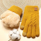 Gants femme hiver tricotés doublés polaire – Chauds et confortables en maille beige élégante