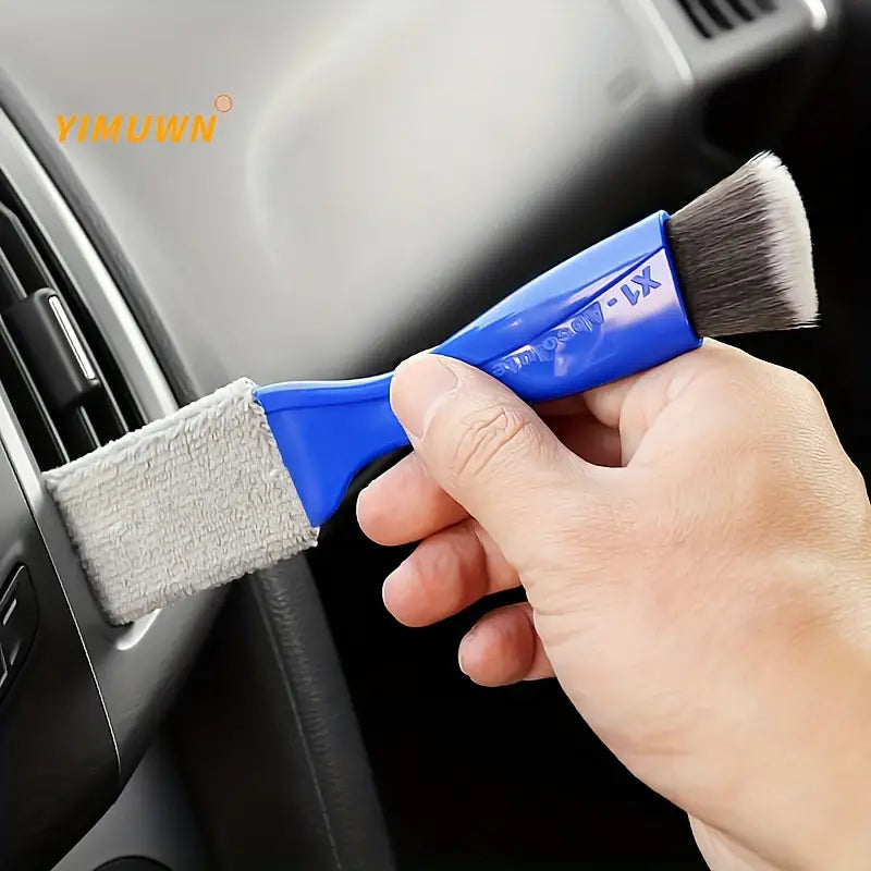 Brosse de nettoyage double face pour voiture – Entretien intérieur, tableau de bord et bouches d’aération