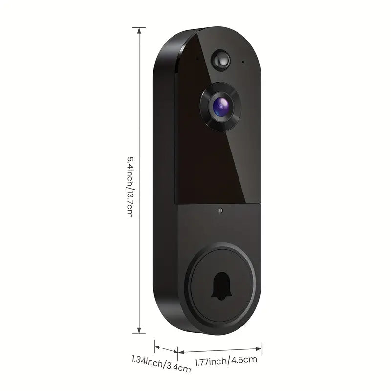 Caméra Sonnette Vidéo WiFi 2.4GHz avec Stockage Cloud – Vision Nocturne, Audio Bidirectionnel et Détection de Mouvement