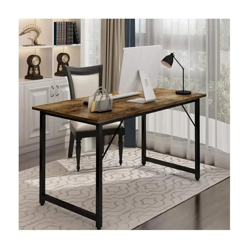 Bureau Industriel en Bois et Métal – Table de Travail Minimaliste pour Ordinateur et Télétravail