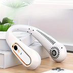 Ventilateur Portable Tour de Cou USB Rechargeable, coloris Blanc