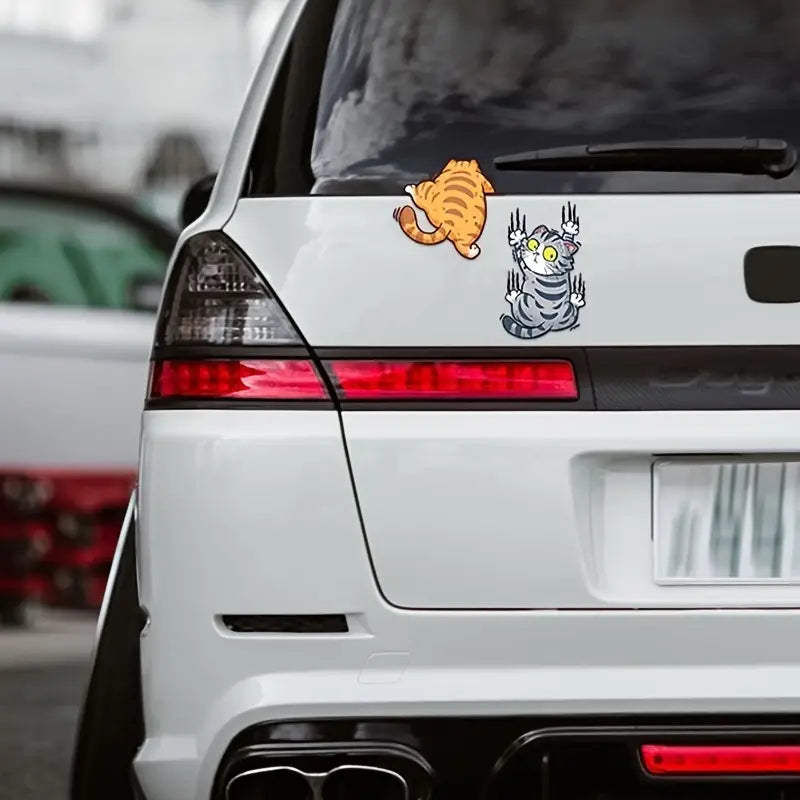 Autocollants Voiture Chats Rigolos – Stickers Animaux Humoristiques Grattoirs pour Décoration Auto et Moto