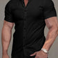 Chemise élégante et décontractée à manches courtes, coloris Noir