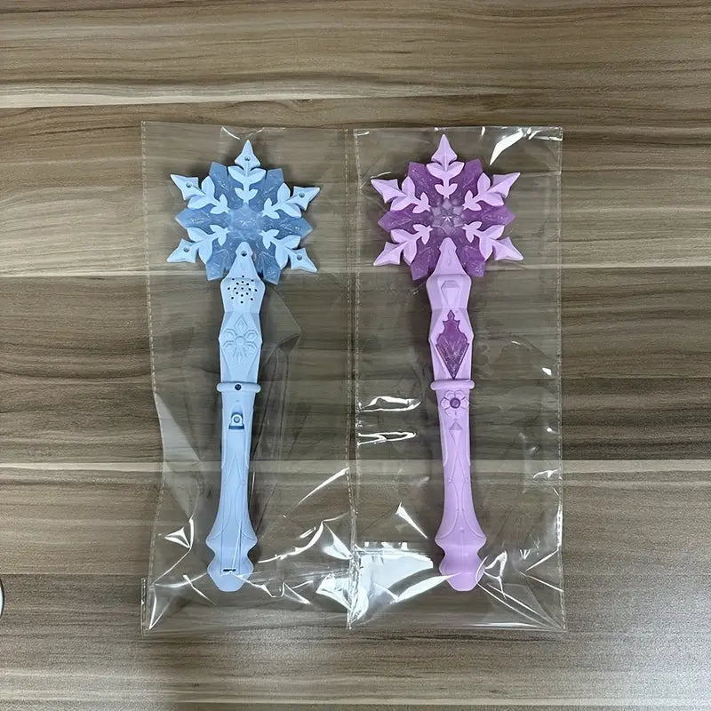 Baguette magique lumineuse flocon de neige – Accessoire déguisement princesse et fée