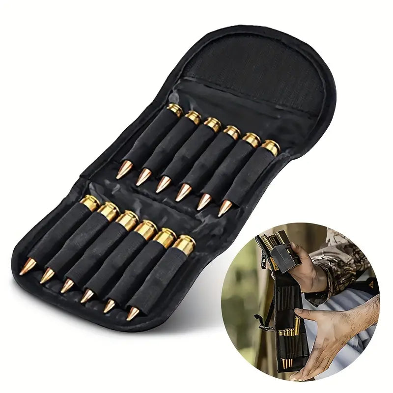 Pochette porte-cartouches chasse – Étui tactique 12 balles, pratique et résistant