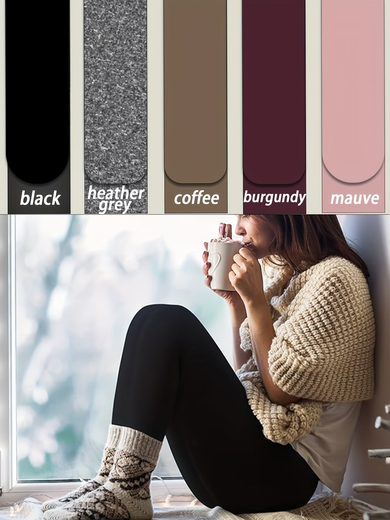 Leggings Femme Doublés Polaire Taille Haute