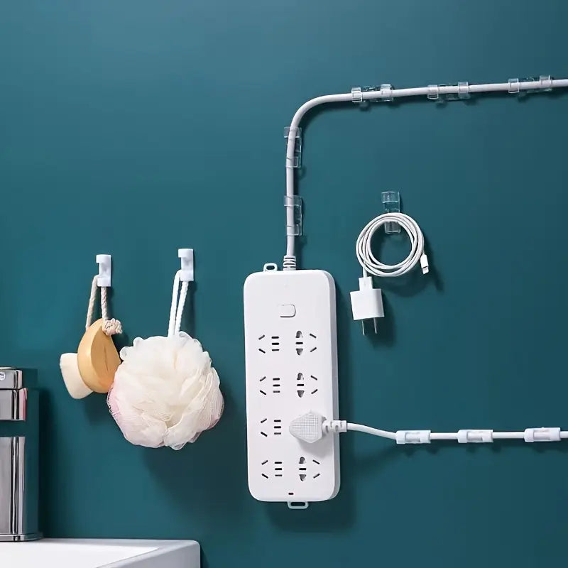 Clips adhésifs transparents pour câbles – Fixation murale sans perçage, gestion discrète des fils électriques et USB