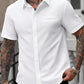Chemise Homme Blanche Décontractée à Manches Courtes
