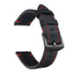 Bracelet de montre en cuir noir avec surpiqûres blanches – Accessoire élégant et résistant pour montre homme et femme