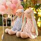 Grande peluche lapin rose avec robe – Doudou doux et mignon pour enfants