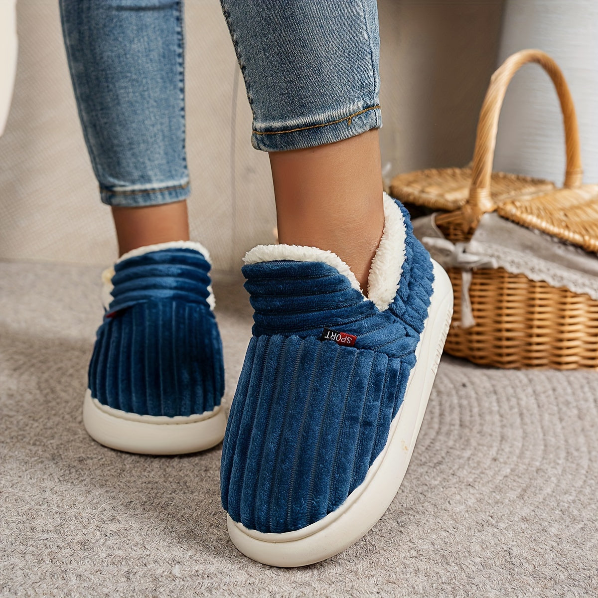 Chaussons femme en polaire