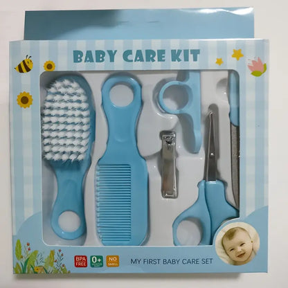 Kit de soins bébé 5 pièces – Brosse, peigne, ciseaux et coupe-ongles pour nouveau-né
