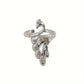 Bague Ajustable Style Vintage en Métal Argenté – Accessoire Élégant pour Passionnés de Tricot et Crochet