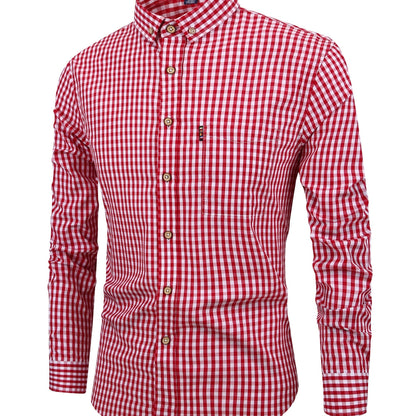Chemise À Carreaux Élégante, coloris Rouge