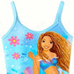 Maillot de bain fille une pièce motif sirène princesse – Bleu océan avec bretelles fines