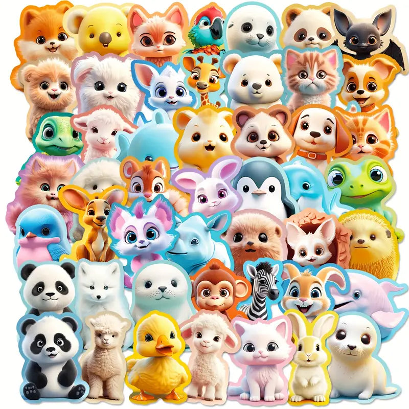 Autocollants 3D Animaux Mignons – Stickers Décoratifs pour Ordinateur Portable, Tablette et Coque de Téléphone