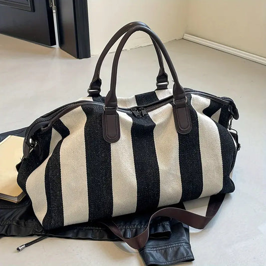 Sac de Voyage Cabine Imprimé Zèbre – Sac Week-End Tendance Grande Capacité avec Bandoulière Réglable