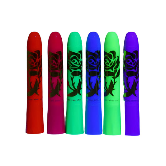 Crayons de Maquillage Fluorescents pour le Visage et le Corps – 6 Couleurs Vives Lavables