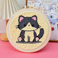 Broderie Punch Needle Chat Gris – Kit DIY en Laine pour Déco Murale Moderne