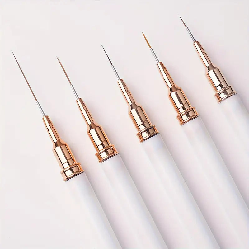 Pinceaux Nail Art Ultra-Fins – Set de 5 Stylos Précision pour Dessin et Lignes Fines