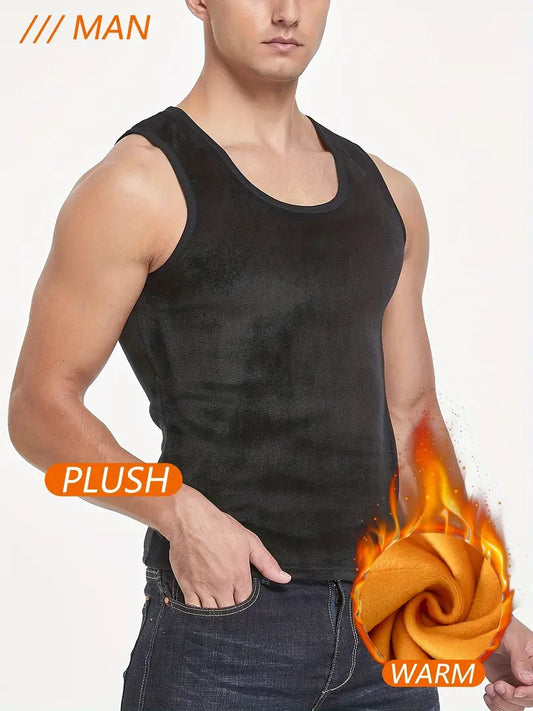 Débardeur thermique homme – Lot de 4 pièces – Sous-vêtements chauds doublés polaire pour l’hiver