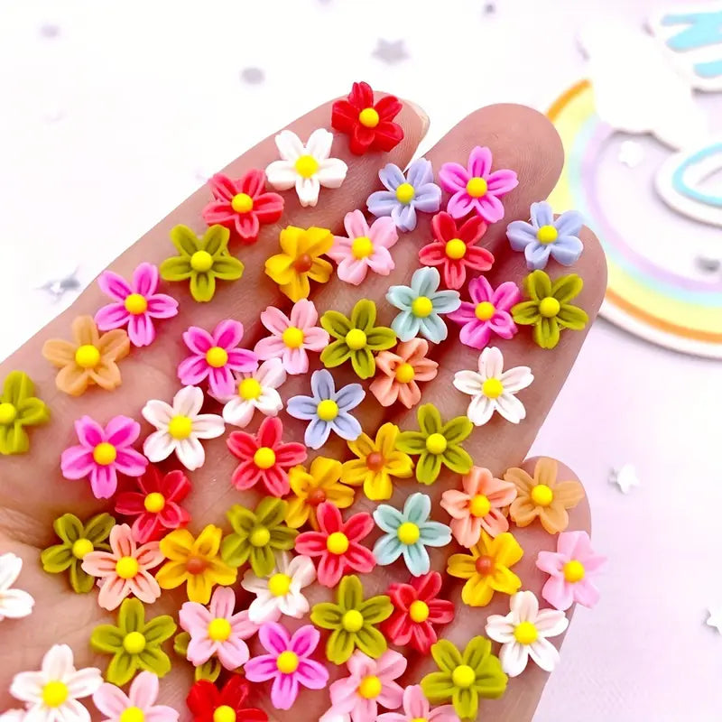 Décorations Fleurs 3D pour Nail Art – Lot de Fleurs Multicolores en Résine pour Manucure Créative