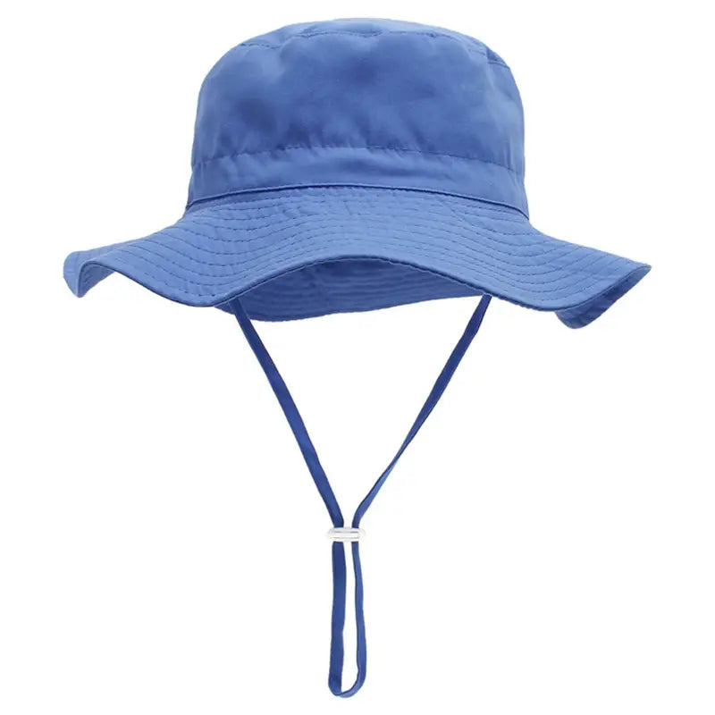 Chapeau de soleil enfant avec cordon – Protection anti-UV, motifs colorés et unis pour filles et garçons